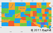 Political Simple Map of South Dakota, single color outside
