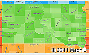 Political Shades Simple Map of South Dakota