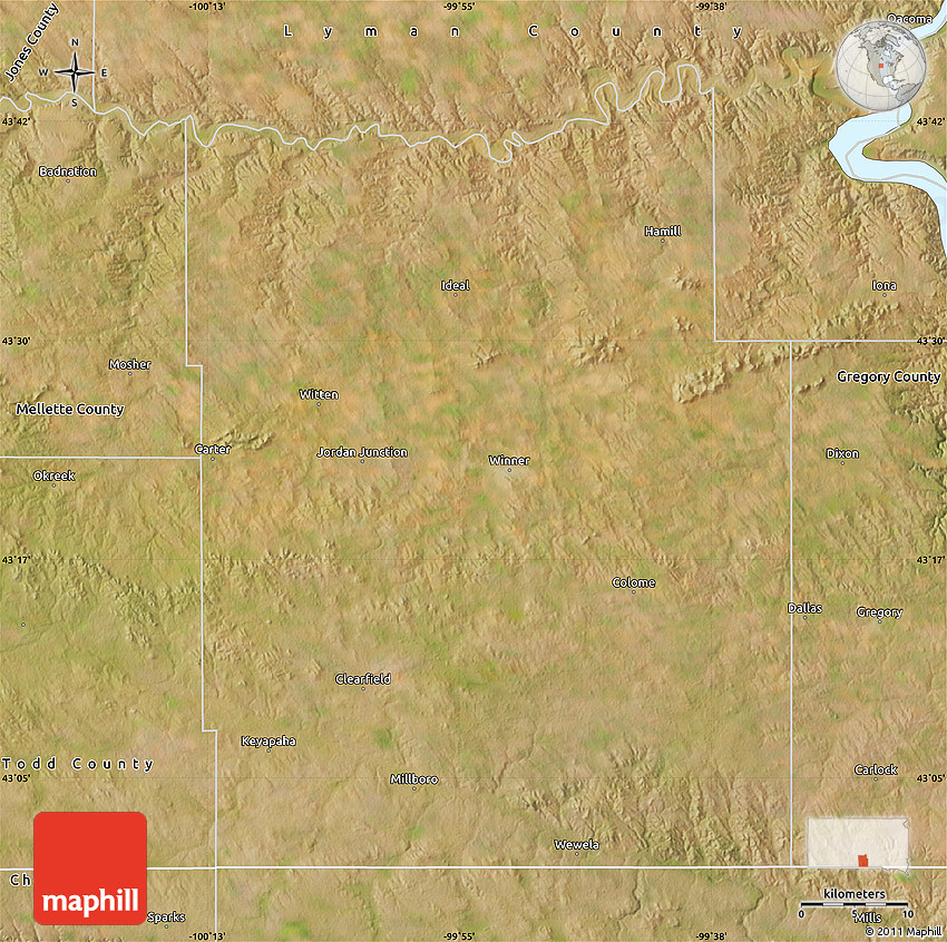 Satellite Map of Tripp County
