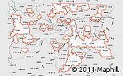 Silver Style Simple Map of ZIP codes starting with 371