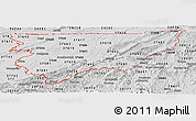 Silver Style Panoramic Map of ZIP codes starting with 376