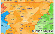 Political Shades Simple Map of ZIP codes starting with 376