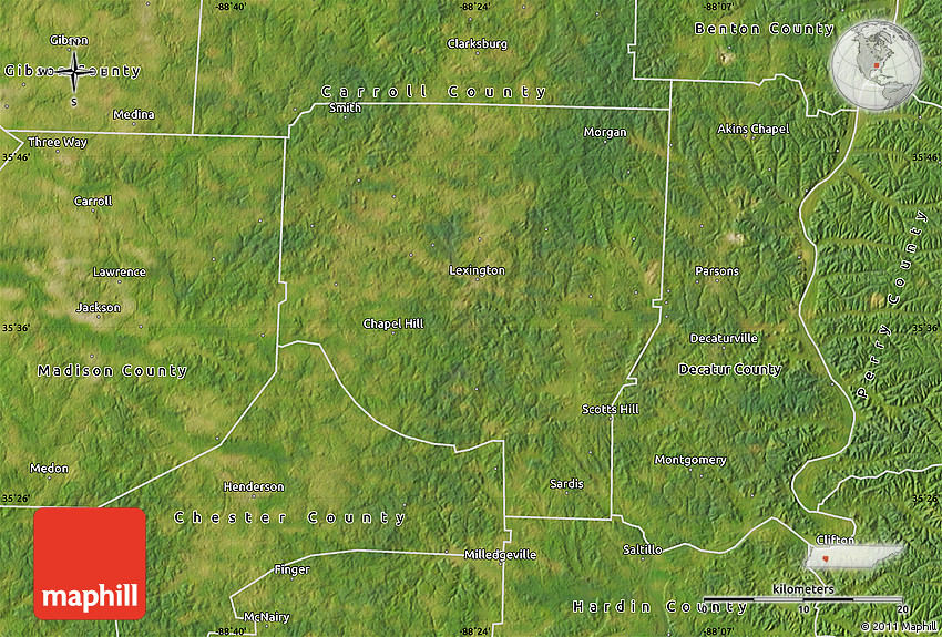 Satellite Map of Henderson County