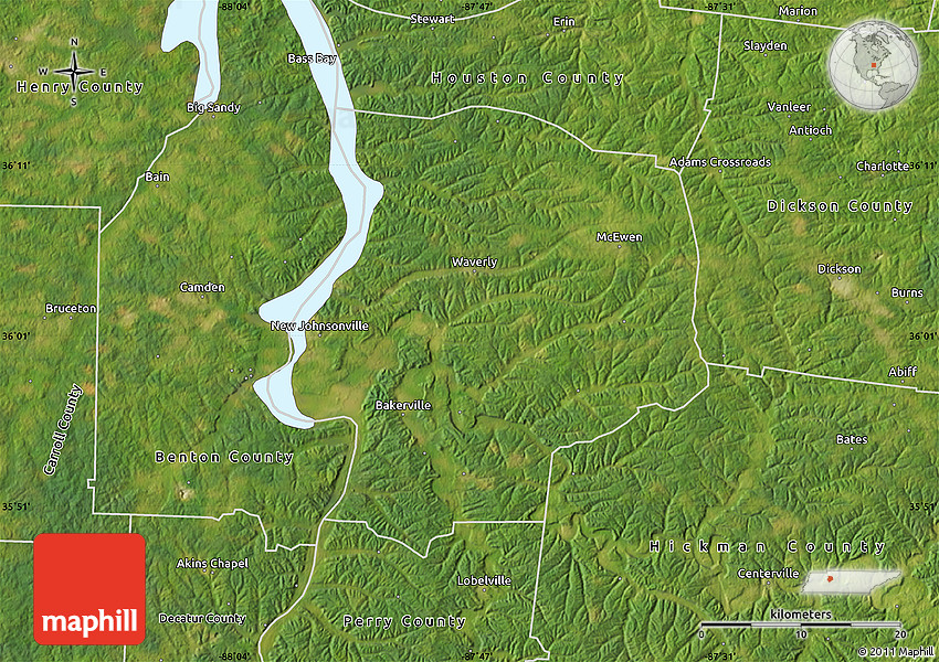 Satellite Map of Humphreys County