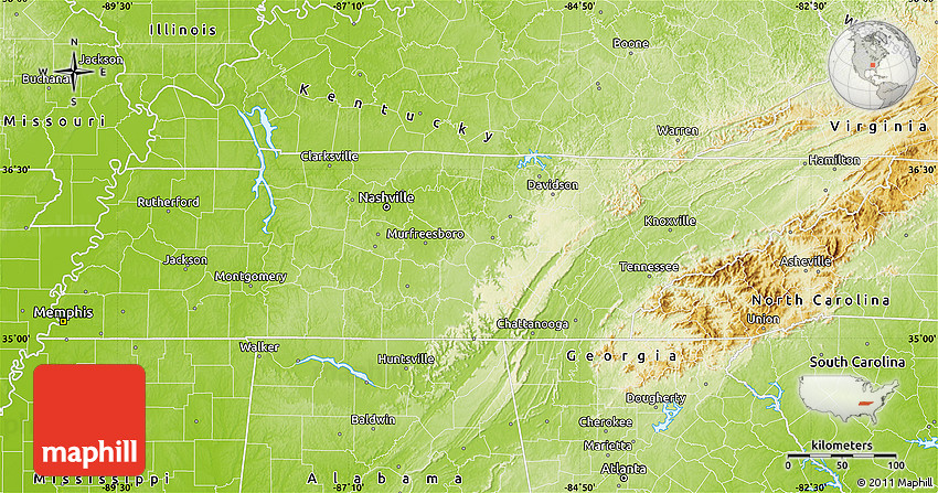 Earth Map Map Of Tennessee 9788