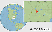 Savanna Style Location Map of Maury County