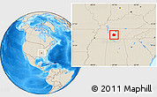 Shaded Relief Location Map of Maury County