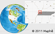 Physical Location Map of Obion County, highlighted country, highlighted parent region
