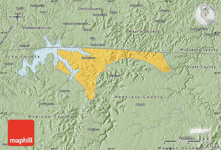 Savanna Style Map of Pickett County