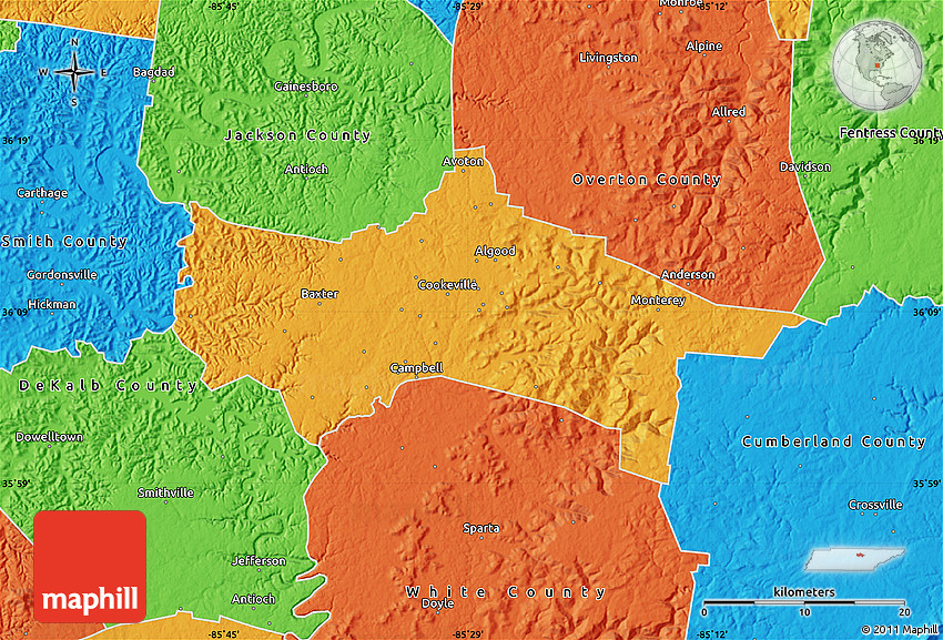 Political Map of Putnam County