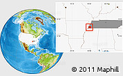 Physical Location Map of Shelby County, highlighted country, highlighted parent region