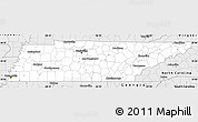 Silver Style Simple Map of Tennessee