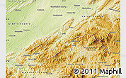 Physical Map of Unicoi County