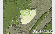 Physical Map of Van Buren County, darken