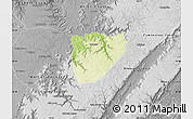 Physical Map of Van Buren County, desaturated