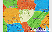 Physical Map of Van Buren County, political outside