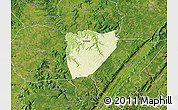 Physical Map of Van Buren County, satellite outside