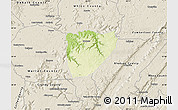 Physical Map of Van Buren County, shaded relief outside