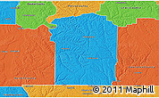 Political 3D Map of Wayne County
