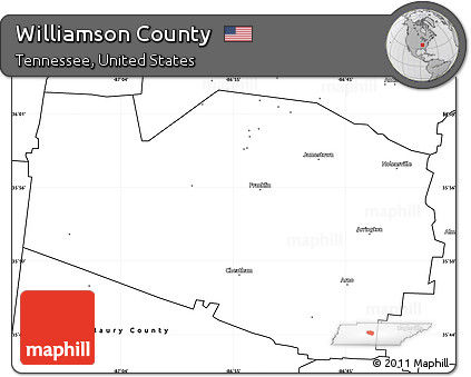Blank Simple Map of Williamson County