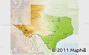 Physical 3D Map of Texas, lighten