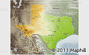 Physical 3D Map of Texas, semi-desaturated