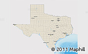Shaded Relief 3D Map of Texas, single color outside
