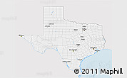 Silver Style 3D Map of Texas, single color outside