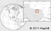 Blank Location Map of ZIP code 75002, highlighted state