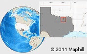 Shaded Relief Location Map of ZIP code 75002, highlighted country, highlighted state