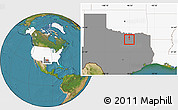 Satellite Location Map of ZIP code 75007, highlighted country, highlighted state