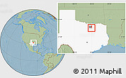 Savanna Style Location Map of ZIP code 75007, highlighted county, highlighted state, hill shading
