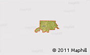 Satellite 3D Map of ZIP code 75009, cropped outside