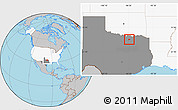 Gray Location Map of ZIP code 75009, highlighted country, highlighted state