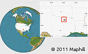 Satellite Location Map of ZIP code 75009, highlighted country, highlighted county