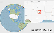 Savanna Style Location Map of ZIP code 75009, highlighted country, highlighted county, hill shading