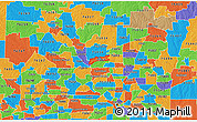 Political 3D Map of ZIP code 75010