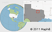 Savanna Style Location Map of ZIP code 75010, highlighted country, highlighted state