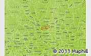 Physical Map of ZIP code 75010