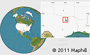 Satellite Location Map of ZIP code 75019, highlighted country, highlighted county