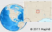 Shaded Relief Location Map of ZIP code 75019