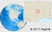 Shaded Relief Location Map of ZIP code 75043
