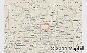Shaded Relief Map of ZIP code 75056