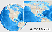 Shaded Relief Location Map of ZIP code 75065, within the entire country