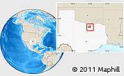Shaded Relief Location Map of ZIP code 75065, highlighted county, highlighted state