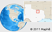 Shaded Relief Location Map of ZIP code 75065, highlighted state