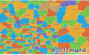 Political 3D Map of ZIP code 75082