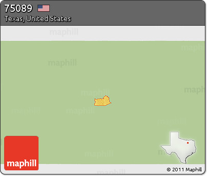 Savanna Style 3D Map of ZIP Code 75089, single color outside