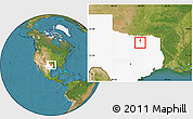 Satellite Location Map of ZIP code 75089, highlighted state