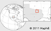 Blank Location Map of ZIP code 75166, highlighted state